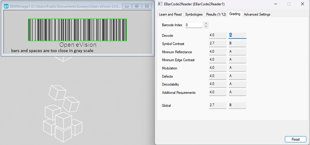 Barcode grading with EasyBarCode2